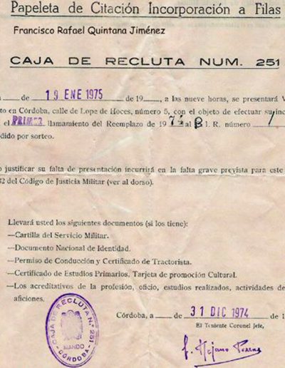01-08c.- Destino: El BIR número 1 ¿Y eso dónde está? Documento: Fco. Rafa Quintana Jiménez. 1974.